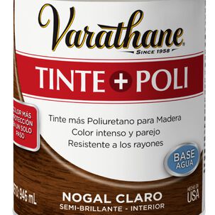 Barniz Poli + Tinte Base Agua 946ml Nogal Claro Varathane